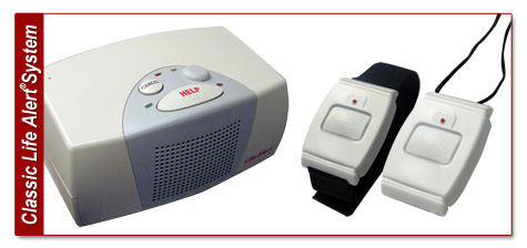 Life Alert Medical Alert System including pendant button for medical, fall, fire, home invasion and CO GAS emergencies.